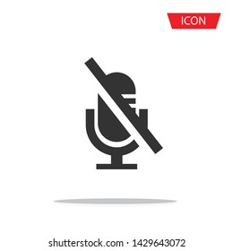 mute microphone icon isolated on white background.