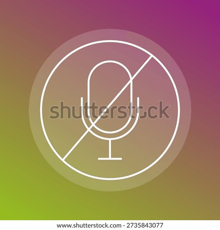 Mute microphone icon. Sound off symbol. Voice silence Vector. Audio block sign.