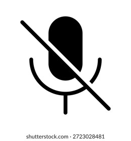 Ideia de conceito de design de vetor de ícone de microfone sem áudio