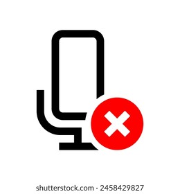 Mute microphone icon without sound.