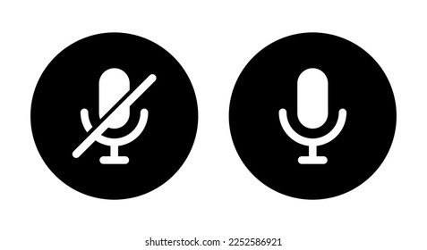Micrófono silencioso, vector de icono de grabadora de micrófono aislado en el fondo del círculo