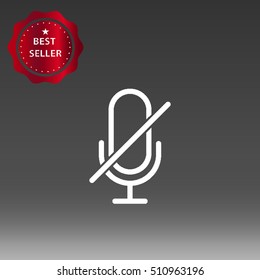 Mute Microphone Vector Icon Illustration