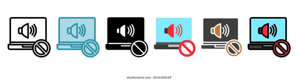 Mute multi style, mini illustration icon set. Vector for modern concept, print, UI, UX kit, web and app development. related to remote working, work from home

