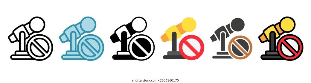 Silencio multi estilo, mini conjunto de iconos de ilustración. Vector para el concepto moderno, impresión, interfaz de usuario, kit UX, Web y desarrollo de App. relacionado con el trabajo a distancia, trabajo desde casa

