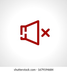 mute music player icon red