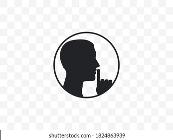 Mute, no sound, quiet, silence icon. Vector on transparent background.