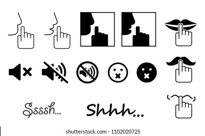 Mute no talk or talking. Mute. please be quiet silent or silence with hand, finger over lips for no talking icon for shhh, sleeping or not sound. Voice, lazy day.