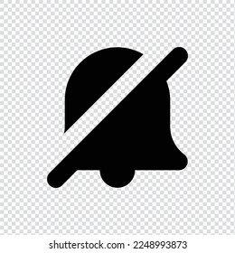 Mute notification bell filled icon in transparent background, basic app and web UI bold line icon, EPS10