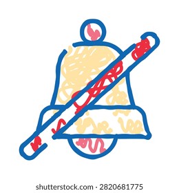 Mute notification bell icon graphic presenting a silenced alert or quiet mode, symbolizing digital communication control and undisturbed focus for various applications and platforms