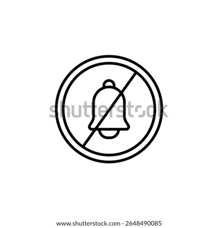 Mute Notification Line Icon Inside Circle With Diagonal Line Indicator