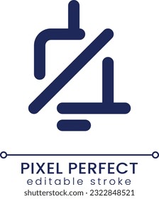 Mute notification sound pixel perfect linear ui icon. Smartphone silent mode. Signal off. GUI, UX design. Outline isolated user interface element for app and web. Editable stroke. Poppins font used