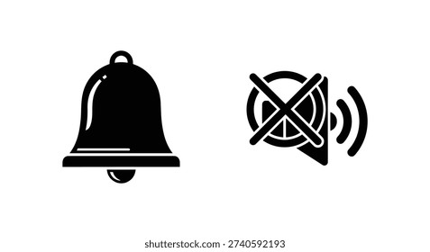Mute notification symbol with bell