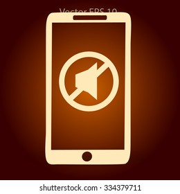 Mute on the phone vector icon