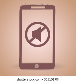 Mute on the phone vector icon