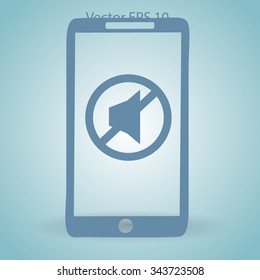 Mute on the phone vector icon