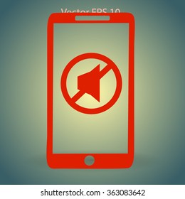 Mute on the phone vector icon