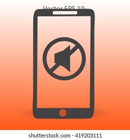 Mute on the phone vector icon