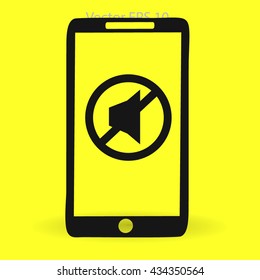 Mute on the phone vector icon