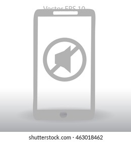 Mute on the phone vector icon