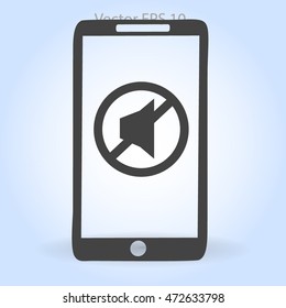 Mute on the phone vector icon