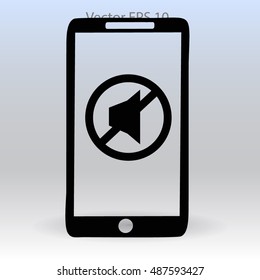 Mute on the phone vector icon