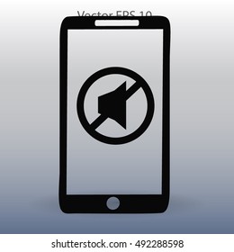 Mute on the phone vector icon