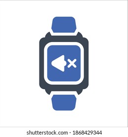 Mute on smart watch icon