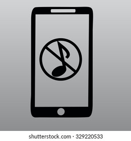 Mute on the telephone vector icon