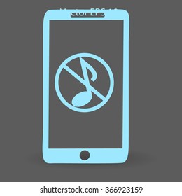 Mute on the telephone vector icon