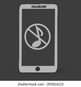 Mute on the telephone vector icon