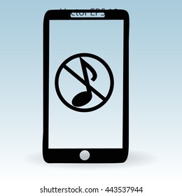 Mute on the telephone vector icon