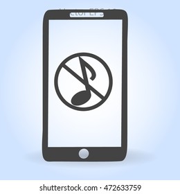 Mute on the telephone vector icon