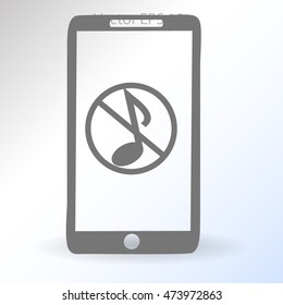 Mute on the telephone vector icon