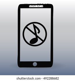 Mute on the telephone vector icon
