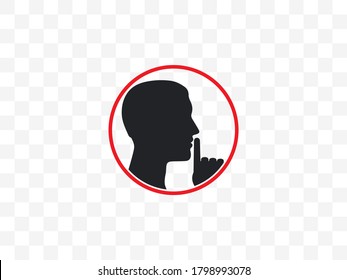 Mute, quiet, silence, silent icon. Vector illustration, flat design.