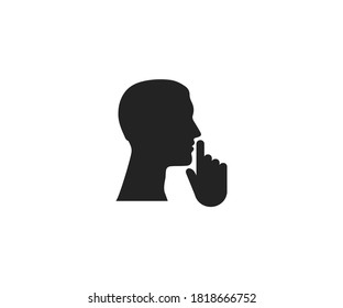 Mute, quiet, silence, silent icon. Vector illustration, flat design.