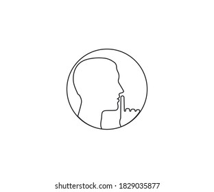Mute, quiet, silence, silent icon. Vector illustration, flat design.