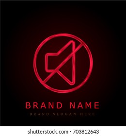 Mute red chromium metallic logo