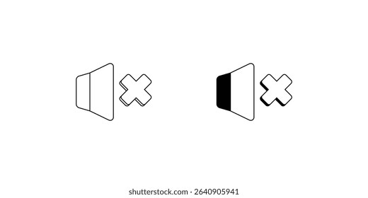 mute set icon with white background vector stock illustration