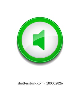Mute Sign Circular Green Vector Web Button Icon