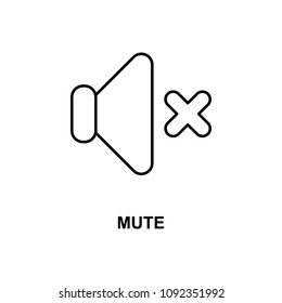 mute sign icon. Element of simple web icon with name for mobile concept and web apps. Thin line mute sign icon can be used for web and mobile on white background