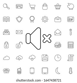 Icono de silenciar signo. Conjunto universal de web para el diseño y desarrollo de sitios web, desarrollo de aplicaciones