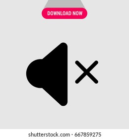 Mute sign vector icon, Silent sing with cross nearsymbol. Simple, modern flat vector illustration for mobile app, website or desktop app 