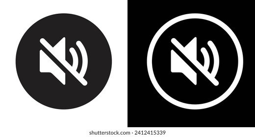 Mute sign vector, No sound Icon, Speaker vector	
