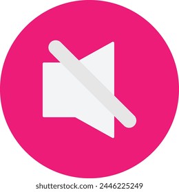 Mute Silent Button Vector Flat Illustration