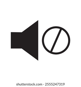 Mute or silent icon isolated. Sound off sign. No sound symbol pictogram. Silent mode icon. Mute sign.