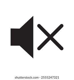 Mute or silent icon isolated. Sound off sign. No sound symbol pictogram. Silent mode icon. Mute sign.