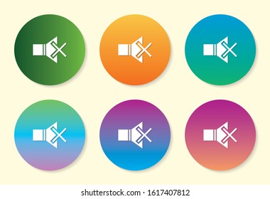 Mute six color gradient icon design.
