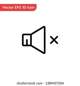 Mute, smartphone mute stroke vector icon. Elements for mobile concepts and web apps.