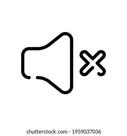 Mute sound, audio off, simple icon. Black icon on white background
